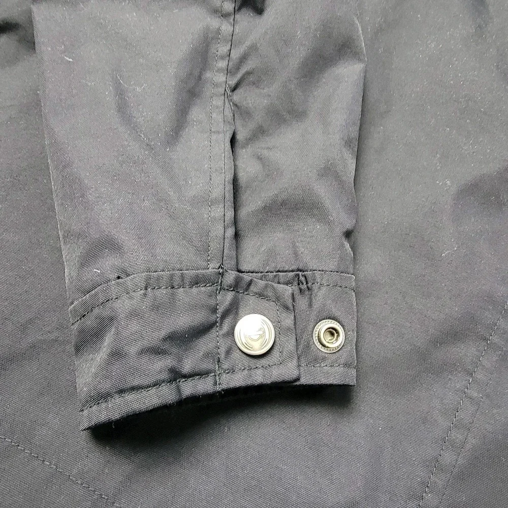 Harley-Davidson Mens Nylon Racing Jacket Black 2XL Striped Biker Eagle Logo - Picture 12 of 14